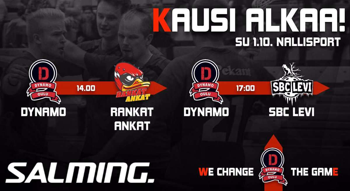 DynamoKempele's tweet photo. KAUSI ALKAA TÄNÄÄN!
Ekan matsin kokoonpanot:
https://t.co/xwiaAheTtB
#salming #dynamolife #oulu #salibandy https://t.co/EAUUAINTTu