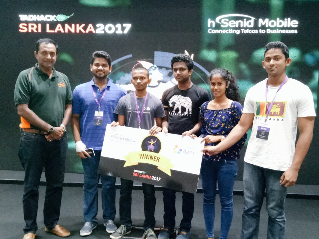 IdeaMartLK's tweet photo. TADHACK Global 2017,
Winner : Wolves
@IdeaMartLK @dialoglk@axiata@GSMA@hSenidMobile
#ideamart#WhatTheHack #TadHackSL https://t.co/1pv9QyYHft