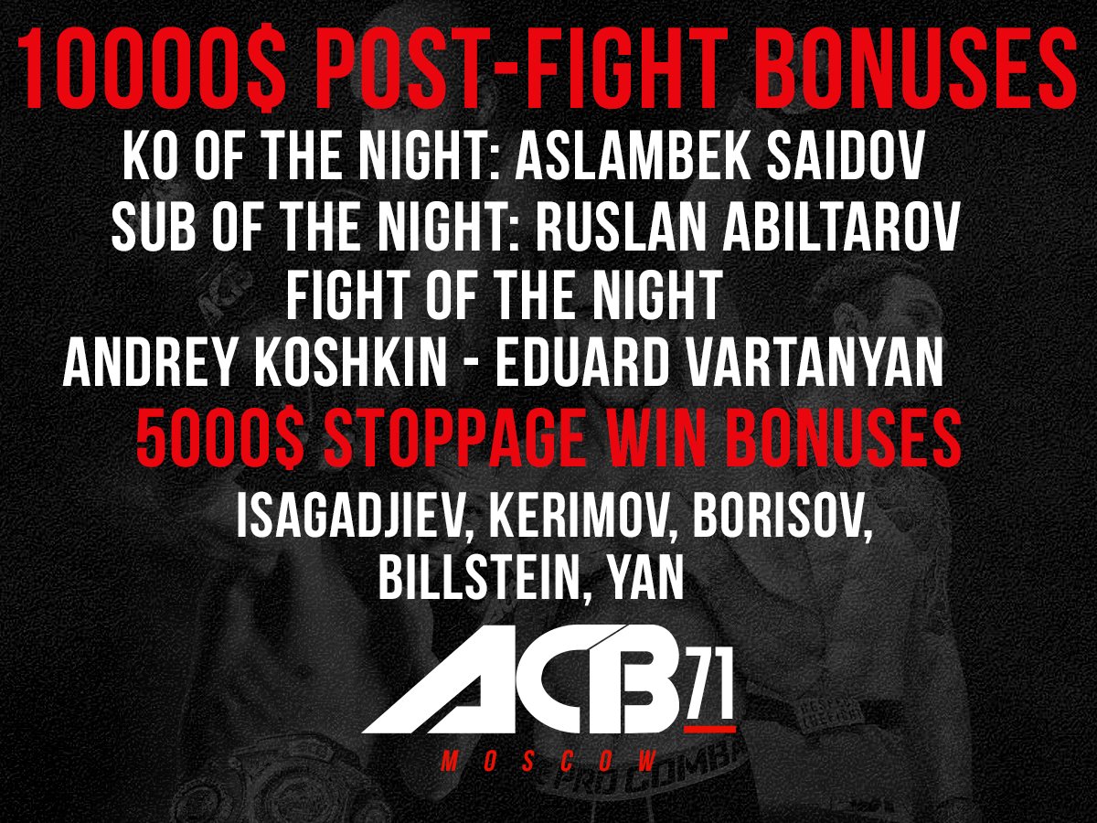 SusanCingari's tweet photo. RT ACB_League: ACB 71 post-fight bonuses

#ACB71 #acbmma https://t.co/pC6j8xKsEb