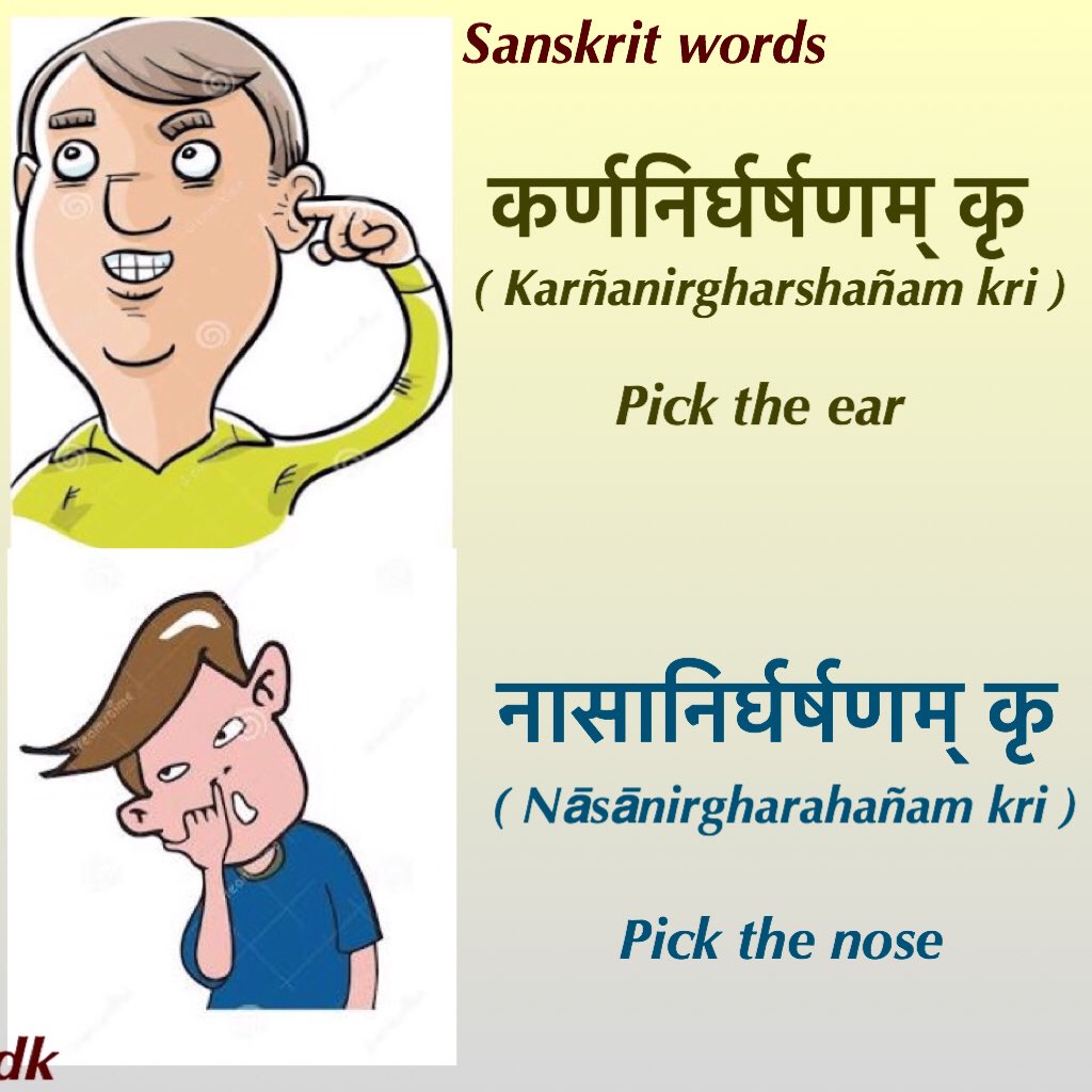 samskritism's tweet photo. #sanskrit #earpicking #nose #pick #word #Hygiene #ear https://t.co/OS9ihco5vX