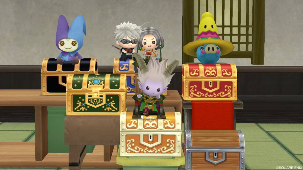 かにチップ 不思議の国 乗せて楽しい 宝箱チェスト 人形 ドラクエ10 ハウジング