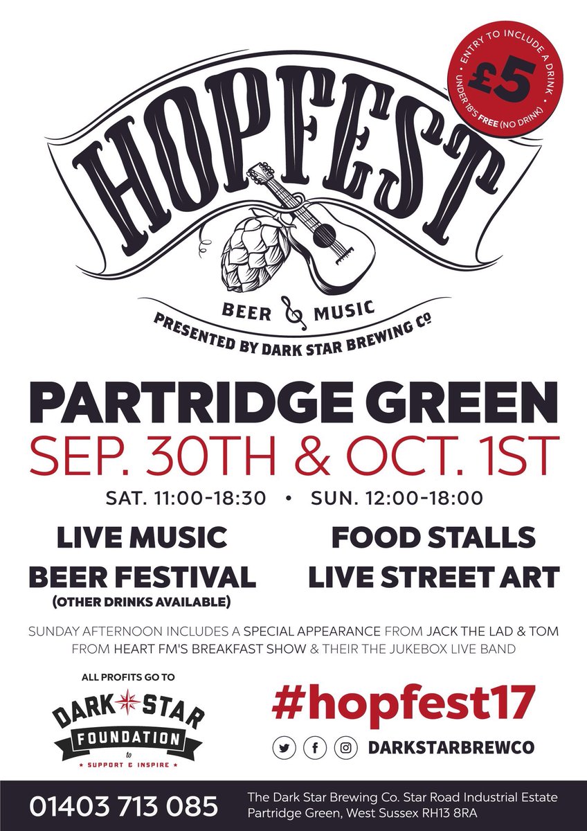 Today's the day for us to hit the stage! Such a great event so come down for amazing beer, live music &amp; good food <a href="/Darkstarbrewco/">Dark Star Brewing Co</a> #hopfest17