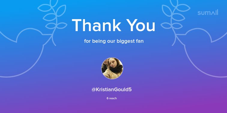 Our biggest fans this week: @KristianGould5. Thank you! via sumall.com/thankyou?utm_s…