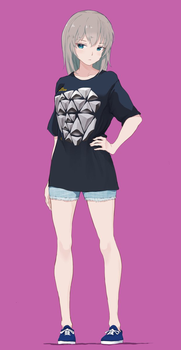 ドイツのエレクトロポップバンドtシャツを着た女の子 っのイラスト