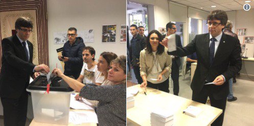 eldiarioes's tweet photo. ÚLTIMA HORA | Carles Puigdemont consigue votar después de que la Guardia Civil cerrase el colegio que le tocaba https://t.co/kaplxEpJ8V https://t.co/4jQTrVLVxw