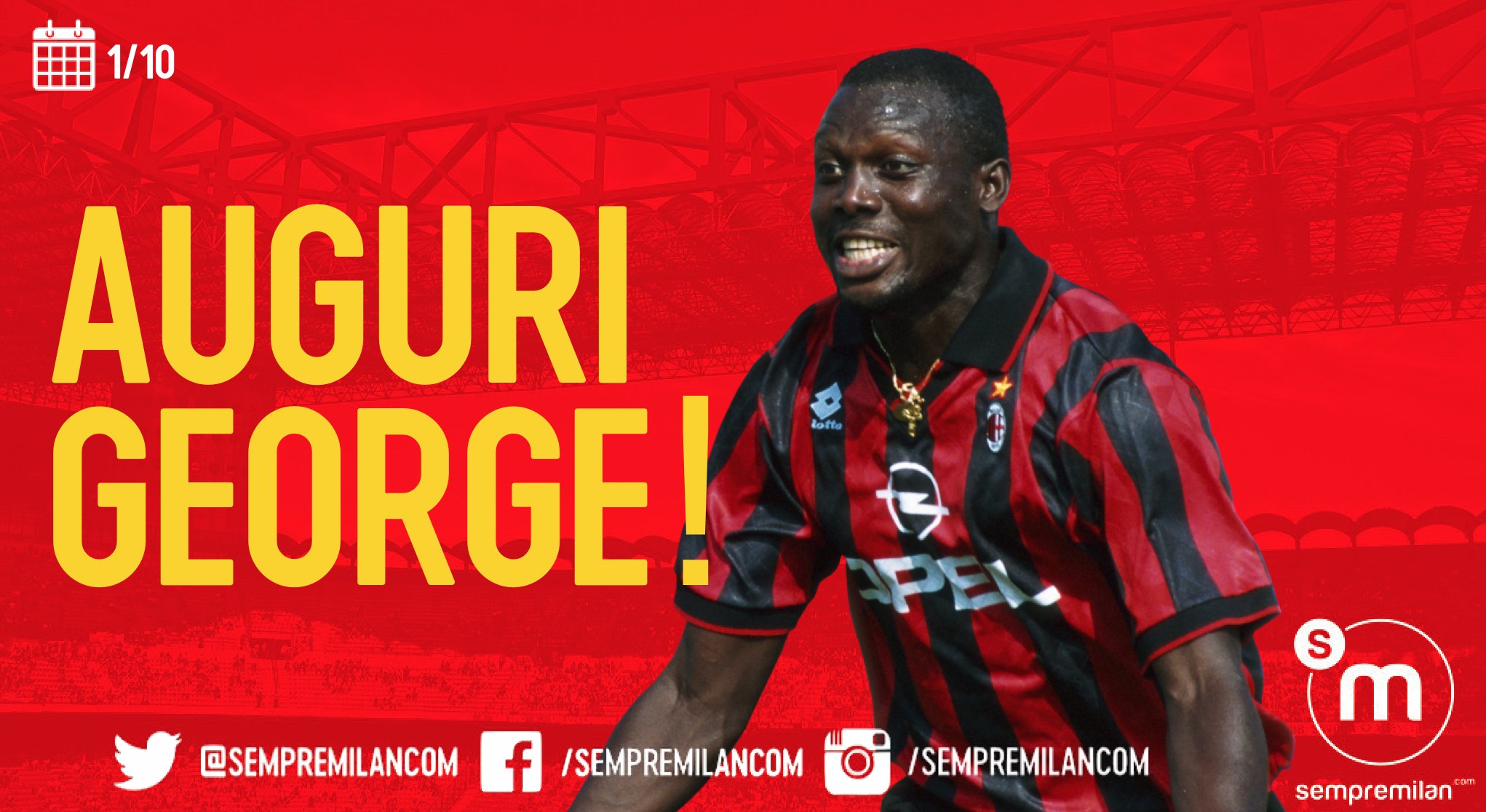 Happy 51st birthday to Hall of Fame member George Weah!    