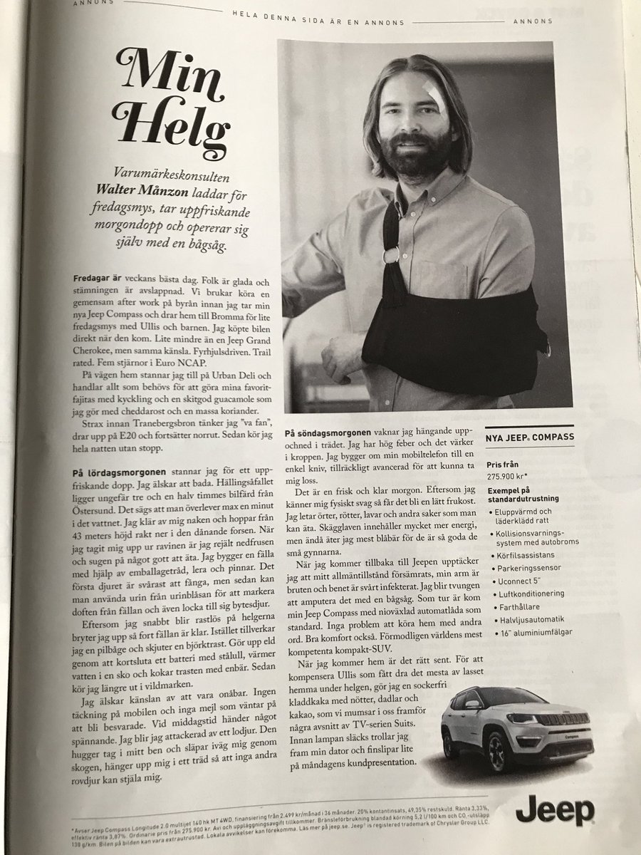 Grattis <a href="/Jeep/">Jeep</a>. Säljer säkert inte bilar men gjorde min frukost veckans bästa. Från lördags <a href="/dagensnyheter/">Dagens Nyheter</a>. Copy-nördar - läs och njut!