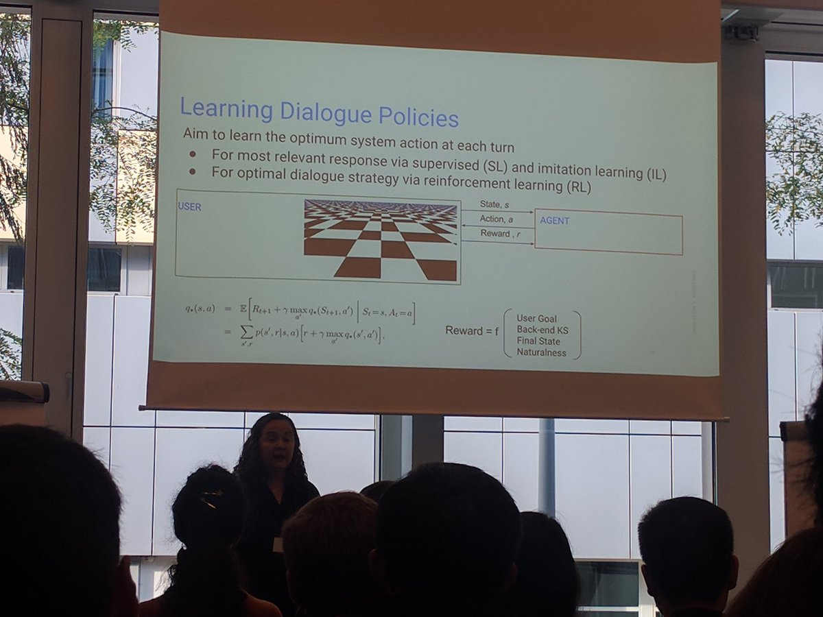JeffD's tweet image. Goal-oriented conversational understanding - Search as a collaborative game with deep RL model by @dilekhakkanitur. #scai2017 #ictir2017