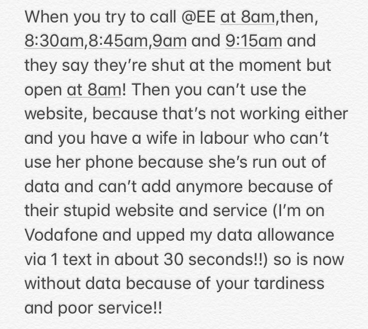 drewy9288's tweet photo. @EE with their shocking customer service!! #contractupforrenewal #lookingelsewhere #openbutnotopen #cantfindwebpagesontheirownwebsite https://t.co/2ZgrvDdt7q