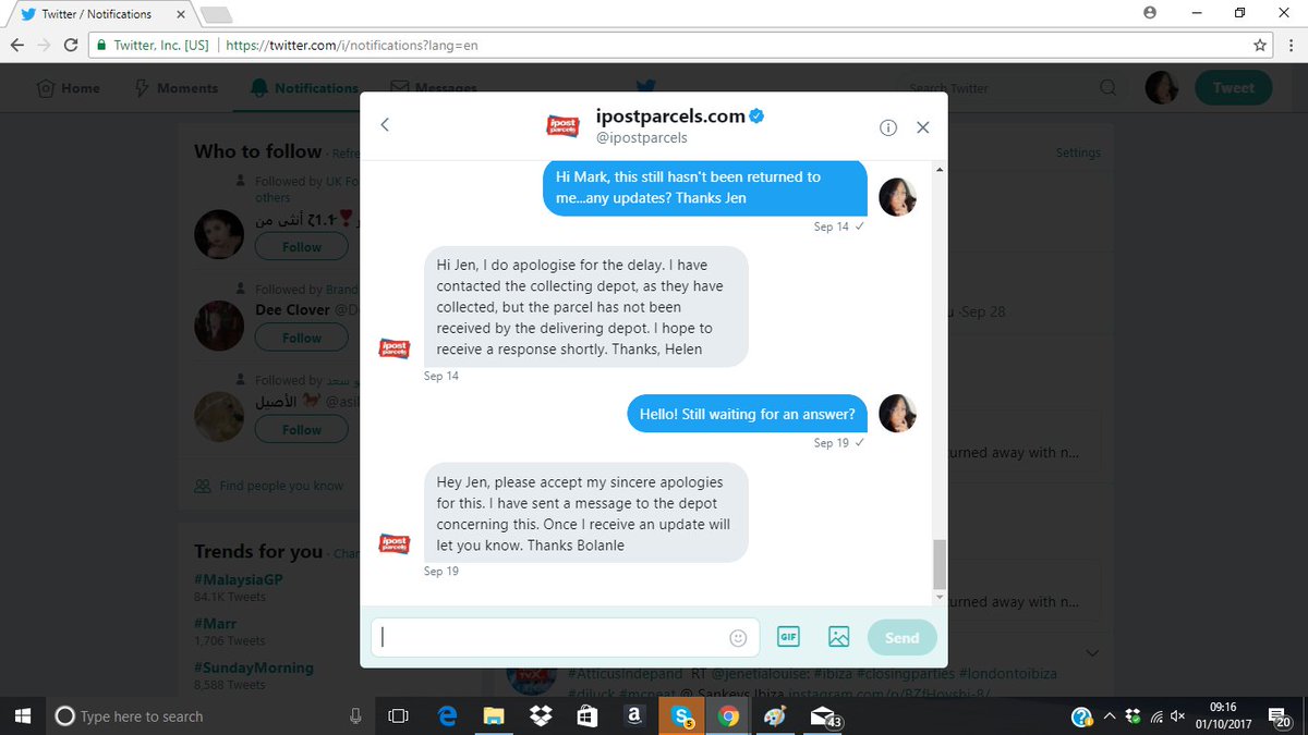 jenetialouise's tweet photo. @ipostparcels IS THIS THE WAY U DEAL WITH PROBLEMS! WEEKS LATER & STILL DONT HAVE AN ANSWER! #OFCOM #UK #RIPOFF #disappointing #MISSINGPOST https://t.co/EeWxgt7q7U