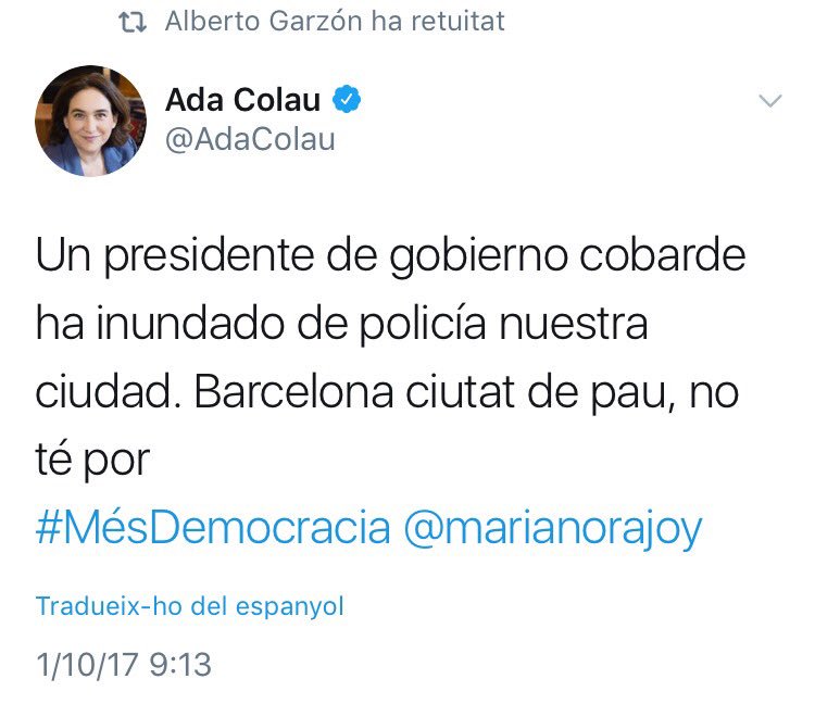 Entenc la consigna i que els va bé per lo seu™, però no és només Rajoy, no és només el PP i no és només una mobilització. #1O