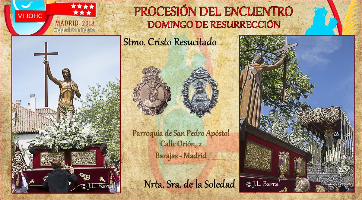 Benditos Titulares, imaginería madrileña. 
Procesión del Encuentro en Barajas. Fotos JL Barral
#HagamosQueSuceda #Madrid18Johc