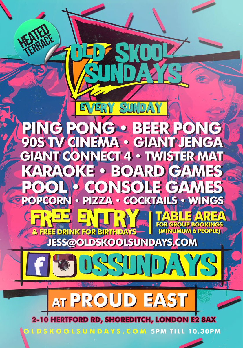 GomezLdn's tweet photo. OLD SKOOL SUNDAYS HAS A NEW HOME @PROUD_EAST ๐ฅ
5-10:30PM
DM FOR GUESTLIST! https://t.co/8MtMNfXjoh
#Oss #OSSundays #OldSkoolSundays https://t.co/QuofTS5BNp