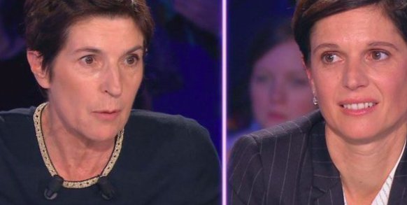 SDelannes's tweet photo. Le montage épargne une Christine Angot furieuse mais pas une Sandrine Rousseau en larmes #2poids2mesures #viveledirect https://t.co/IIYsDJjwvf