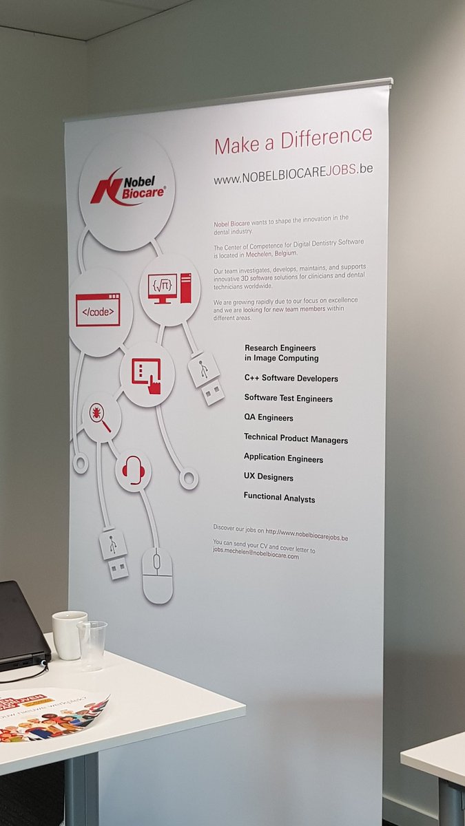 BryceDen's tweet photo. Op open bedrijvendag bij Nobel Biocare in Mechelen. De toekomst van tandheelkunde bestuderen. #ITfactory #Thomasmore https://t.co/cwqImb9zBy