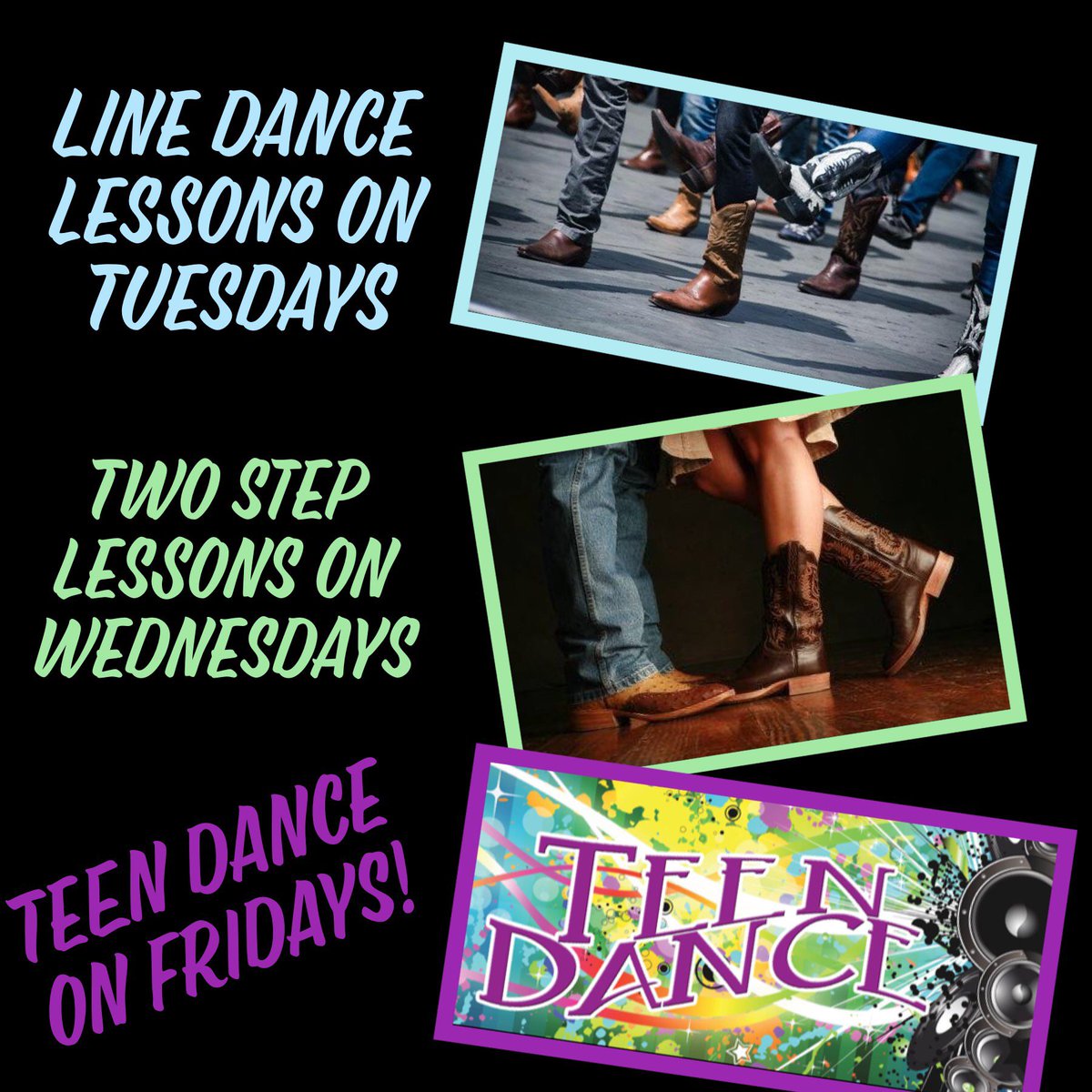 JoyousMotion's tweet photo. Line dancing on Tuesdays, Two-stepping on Wednesdays and Teen Dance on Fridays... Lots of dancing happening at Joyous Motion each week! https://t.co/5GcEYmCAix
