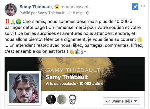 SamyThiebault's tweet photo. Merci !!! Plus de 10000 abonnés sur notre page ! L'aventure continue, partagez, venez, commentez, bienvenus ! https://t.co/u0DsvNszcZ https://t.co/3O9LoSn59F