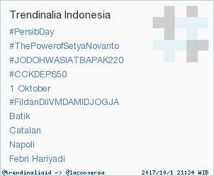 trendinaliaID's tweet photo. Trend Alert: #CCKDEPS50. More trends at https://t.co/OMCuQPRWwL #trndnl https://t.co/Irv2oZiRiu