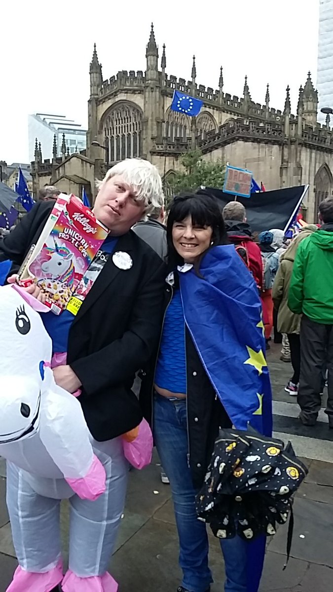 Sticking it to brexit with #FauxBoJo in #ManchesterMarch #exitbrexit #StopBrexitManchester