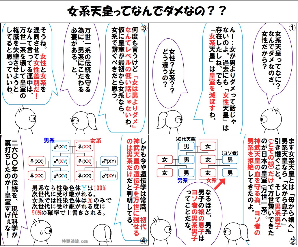 女系 天皇 なぜ だめ 女系天皇を避けるべき理由