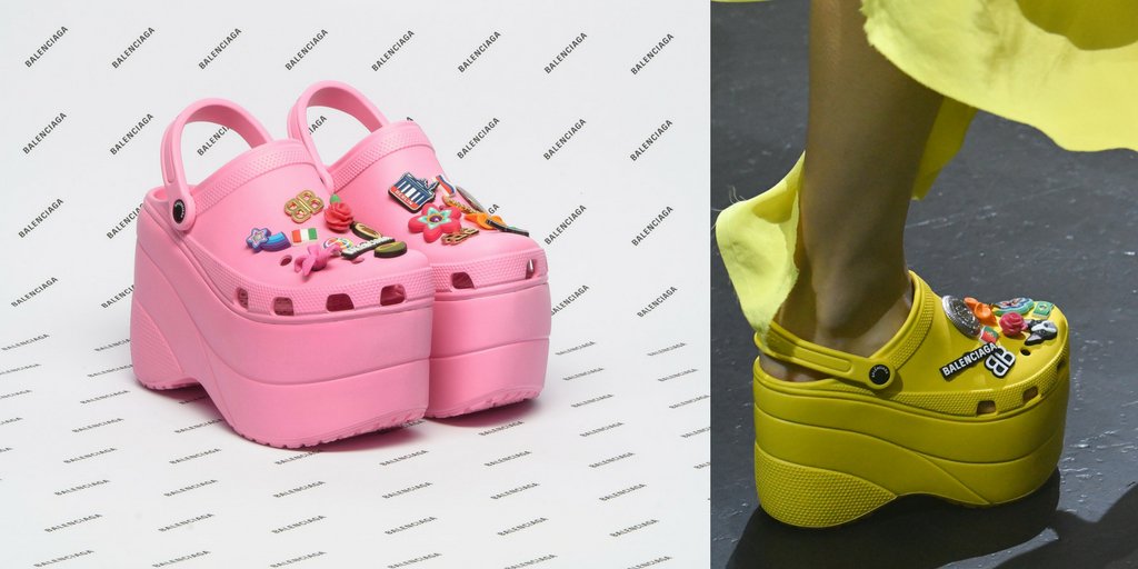 Crocs "Fashion house @Balenciaga just elevated Crocs to new heights. Here's a first look at the they sent down the runway today in Paris. https://t.co/JQzVtG6cbT" / Twitter