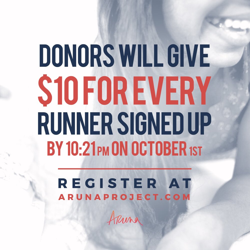 CUArunaRun's tweet photo. Register today! Each runner/walker=$10 for Aruna. Spread the word. https://t.co/83Q9ZaQzn2 https://t.co/Vu5nMi4nim
