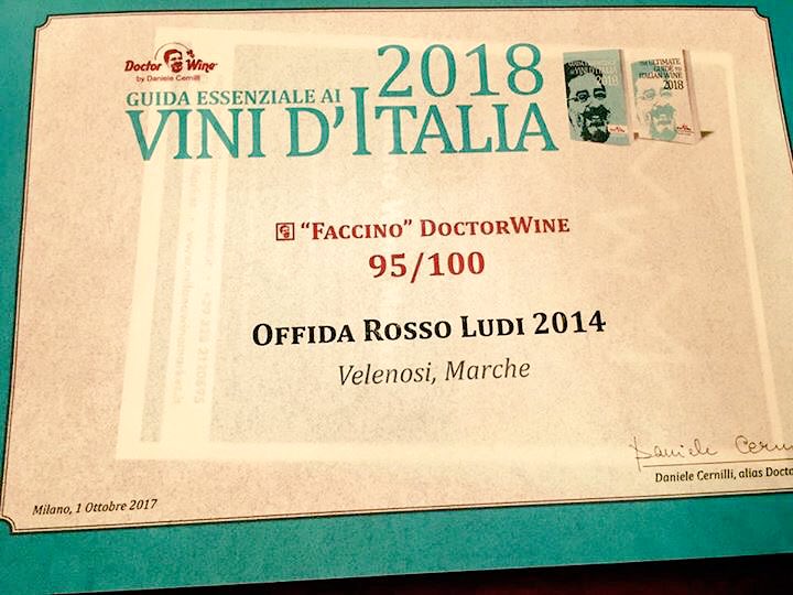 VelenosiVini's tweet image. Still pinching ourself over a 95 point score for our Offida DOCG Rosso Ludi 2014. Thanks “Faccino” DoctorWine! #95points #ludi #winewinner