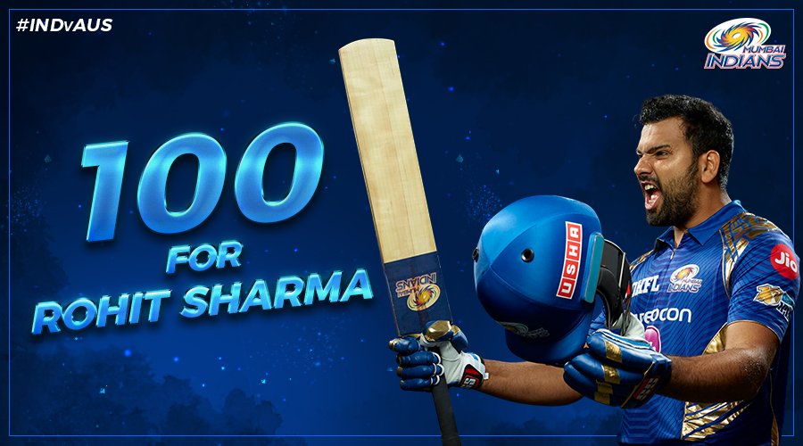 mipaltan's tweet photo. .@ImRo45 becomes the first Indian batsman to score a 💯 in the series! 🙌

#INDvAUS https://t.co/quGy4f3aJ3