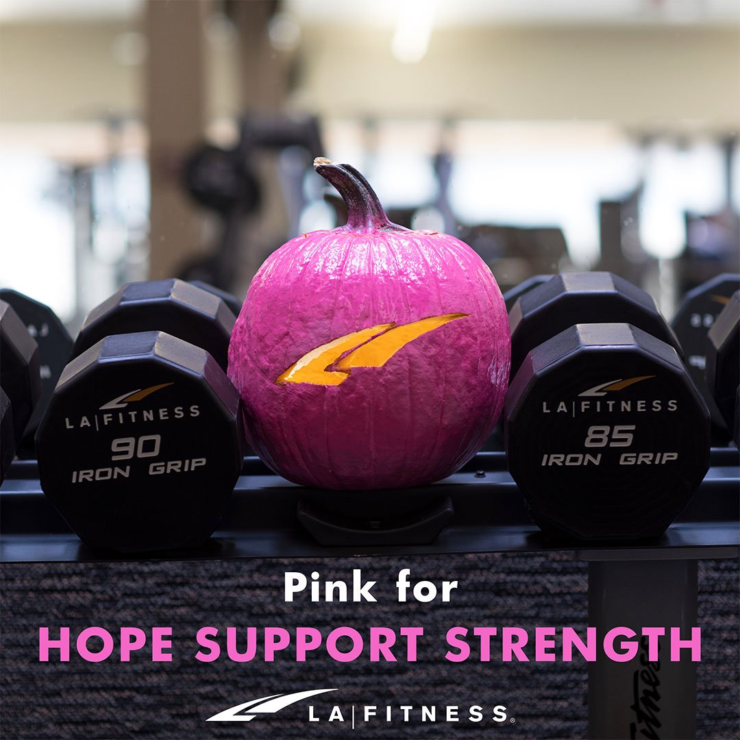 LA Fitness on X: Hello October & Breast Cancer Awareness Month! Head over  to  to purchase your pink LA Fitness shirt.   / X