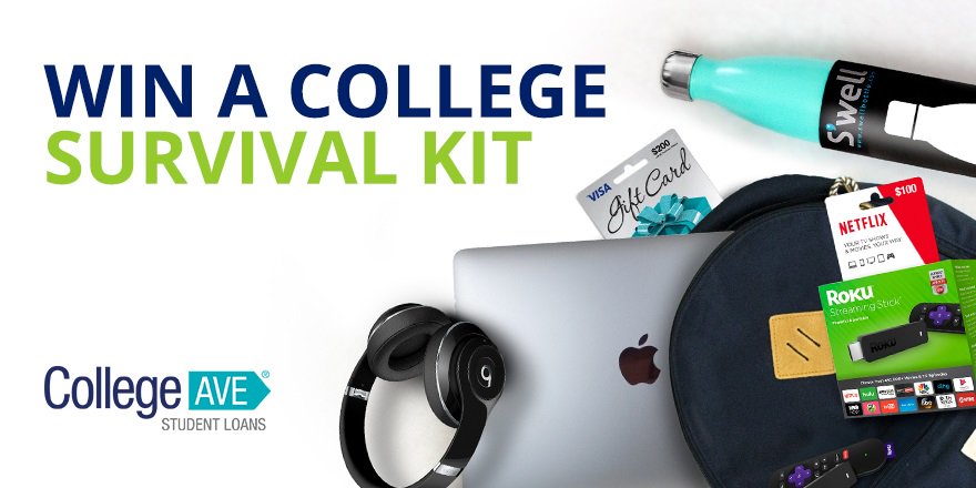 Enter now for your chance to win a <a href="/CollegeAveLoans/">College Ave</a> Survival Kit filled with college must-haves! expi.co/01Yco8