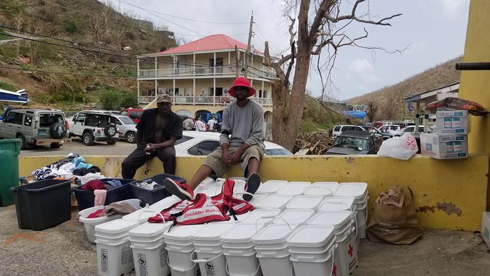 ARCfanHQ's tweet photo. Productive day in Love City American Red Cross of the Virgin Islands distributing cleanup kits and water. #ViDisasterRelief #ViStrong https://t.co/nN11yxQykk