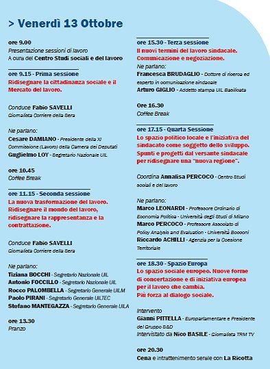 Seconda giornata del Meeting del Delegato della UIL Basilicata