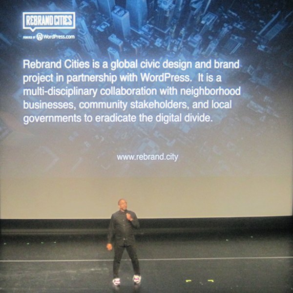 designfeast's tweet photo. @HajjFlemings @RebrandCities @automattic @johnmaeda @CuspConference @CEOsforCities Thank you for your #Cusp2017 presentation, Hajj! Motivated by your drive to optimize visibility of #smallbusinesses—#cities everywhere. ✌🏿 https://t.co/FxTibaVjnw