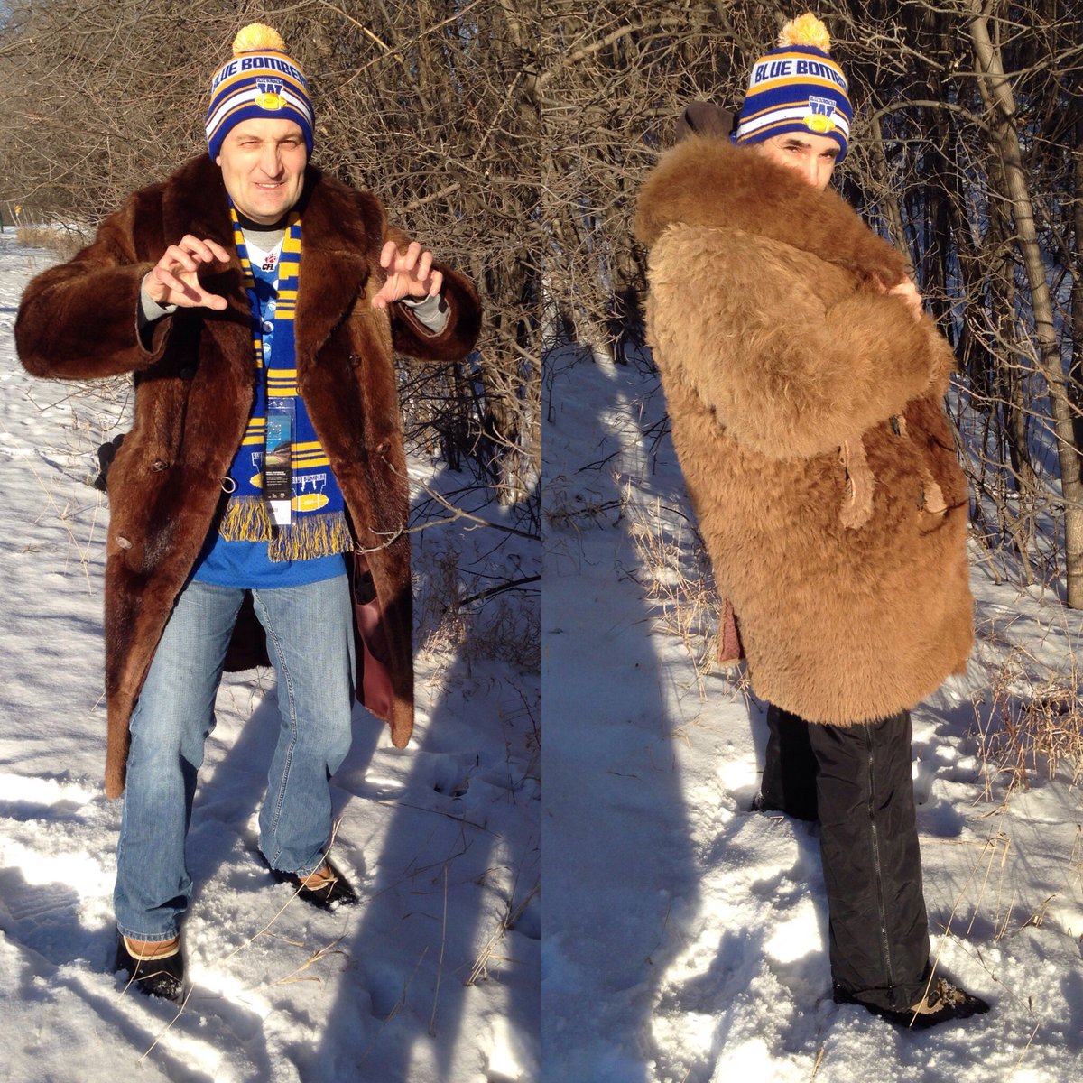BomberHistory's tweet photo. Did I hear HOME PLAYOFF GAME at IGF? Bring on the nasty November weather. We're brushing the #manfurs out & getting ready! ❄️🏈 #ForTheW https://t.co/WBeViURKph