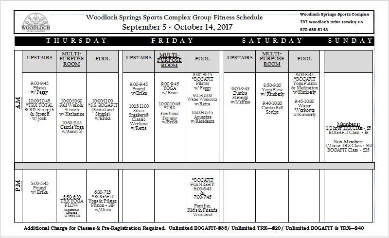WoodlochSSC's tweet photo. Check out our Class Schudule! #aquaclass #cardioball #Bogafit #Yoga #Pilates #familyfitness #TRX and more.💪 https://t.co/vNKROOz7xa