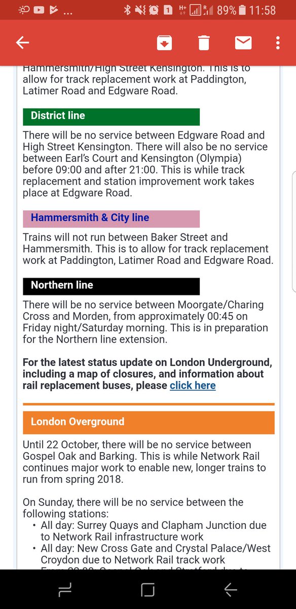 kaiser_joshua's tweet photo. @northernline how about you get your travel notifications correct. No service from morden at all today. Sent me an hour out of my way. https://t.co/RFS51YYVVV