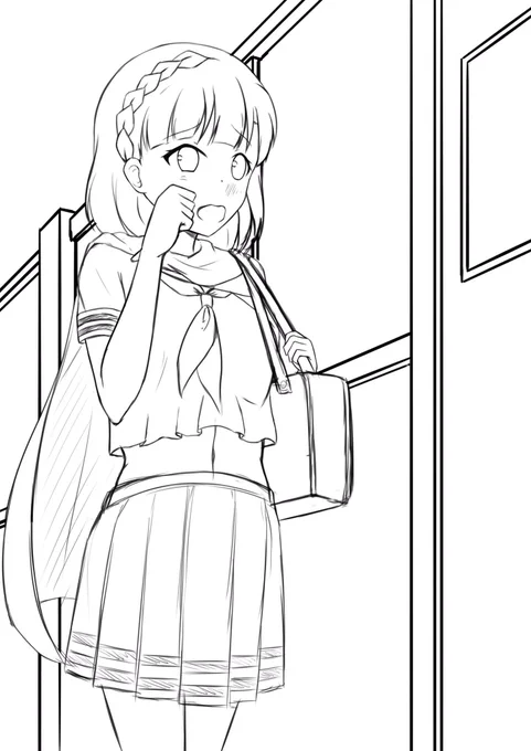 朝寝ぼけて制服と間違えてマイティセーラーの衣装着て登校してきた七尾さん 