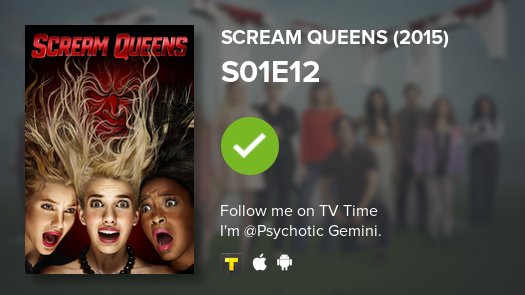 _iwasholy's tweet image. Just watched Scream Queens (2015)'s S01E12! #screamqueens  ; still don't have a social life tvtime.onelink.me/3966595826?af_… #tvtime