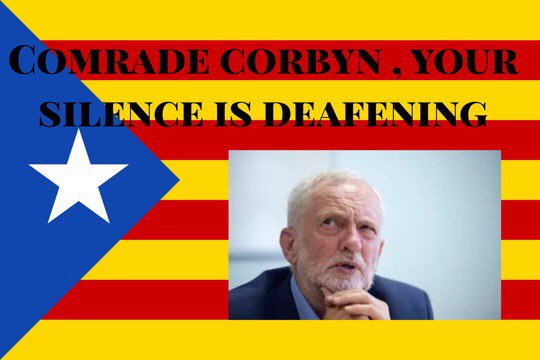 LabourOutOfScot's tweet photo. The Man #ForTheMany seems to be rather silent on the suppression of democracy by the few. #CatalanReferendum #cataloniareferendum https://t.co/MpNkejVYcT