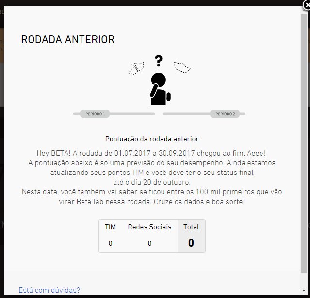 Bom dia Galera, não ficou claro para mim, só no dia 20/10 saberemos se estamos ou não como BETA LAB? 

#BetaQuerLab 
#ParceirosBeta