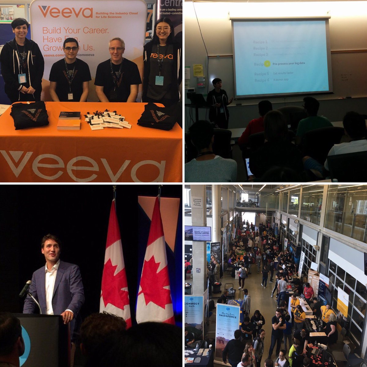 MahsaMahMah's tweet photo. An exciting weekend at #HacktheNorth!gave a talk on #MachineLearning,met many talented students,and got to see Justin Trudeau speak. #Veeva https://t.co/yKlv5qE8Tp