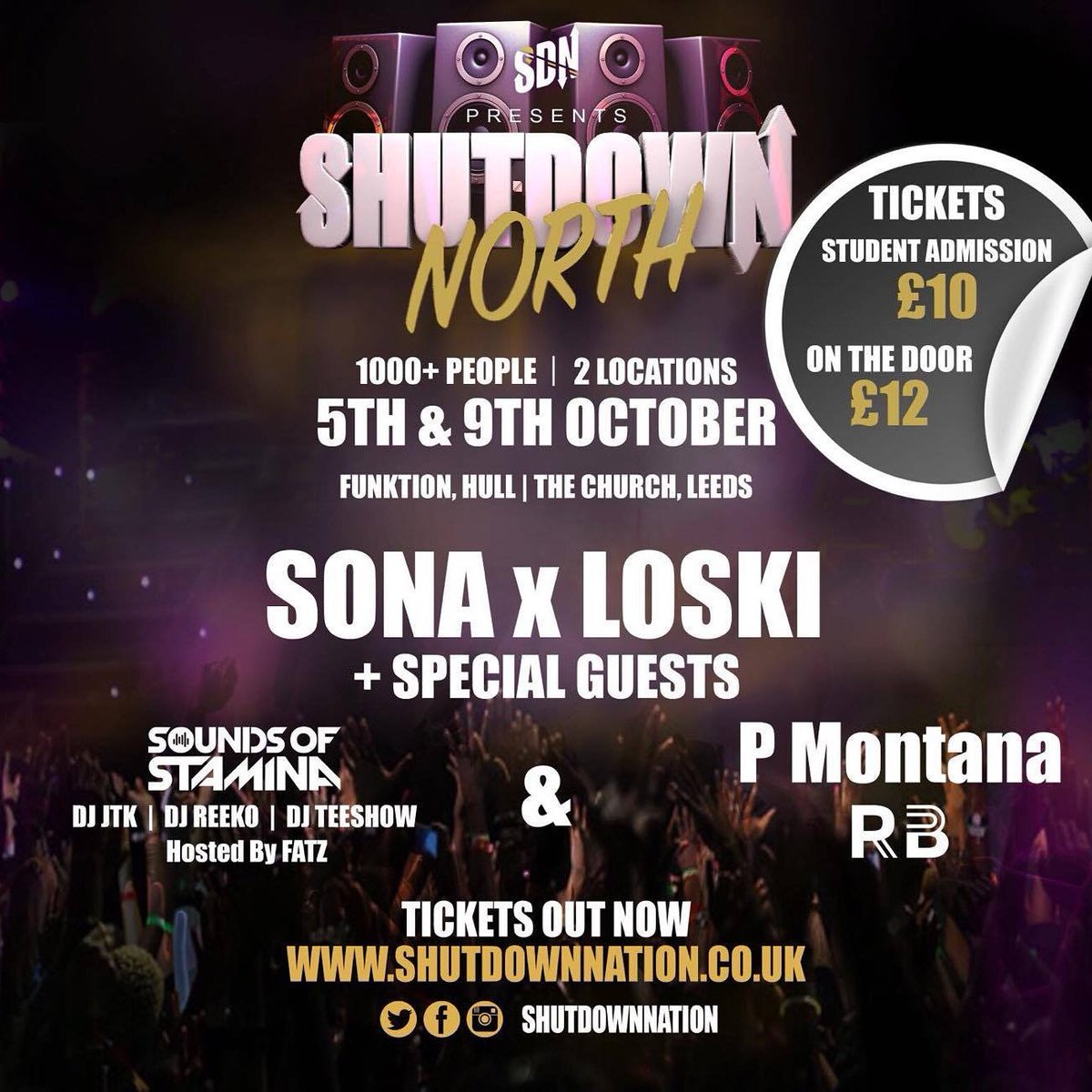 Catch me @ shutdown north doing an set in both locations😎
5th &amp; 9th october
Lock the dates📆🔒
Get your tickets now!!!
18+ ID required 🔞