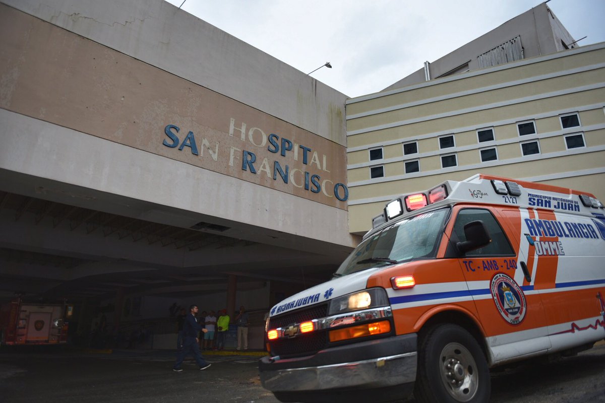 CarmenYulinCruz's tweet photo. Yesterday a hospital in San Juan had to be evacuated because the generator broke. SJ emergency personnel helped. One goal: saving lives. https://t.co/boKx3UL2da
