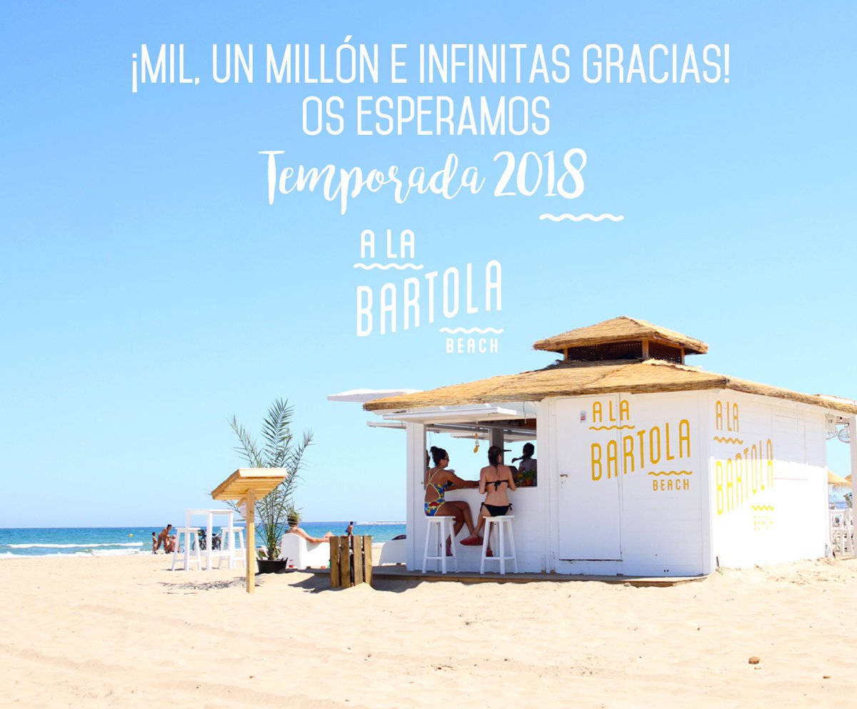 "Todo lo bueno se acaba"... O eso dice el refrán, porque en #AlaBartola hoy cerramos pero... ¡Ya estamos preparando #temporada la de 2018! 😃