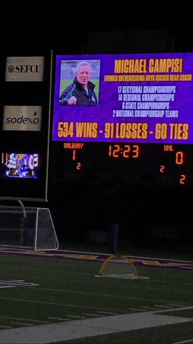 ShenAthletics's tweet photo. Congrats Mike Campisi, former @ShenSac coach who was honored at @UAlbanySports Soccer game. Mike won over 500 games and 6 NYSPHSAA Titles!! https://t.co/rGOxnFaUCi