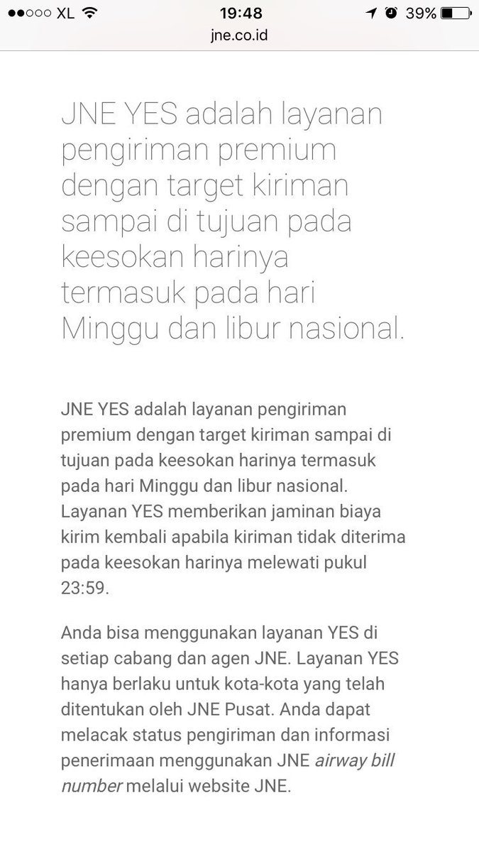 KechikaYurline's tweet photo. JNE YES yg katanya 'Yakin Esok Sampai' tuh gak pernah sampai kurang dr 24 jam sesuai janjinya. Selalu. Ud berkali2. @JNE_ID https://t.co/TIeq4KO1kS
