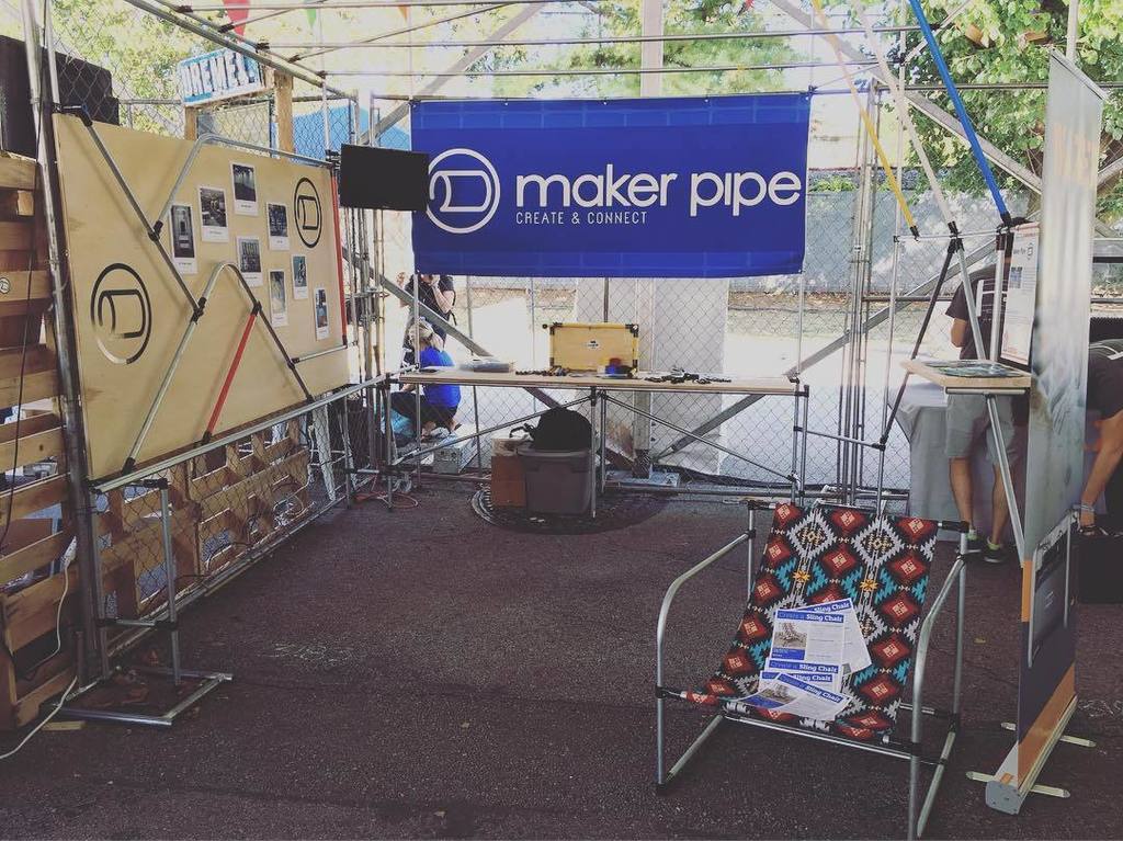 Maker_Pipe's tweet photo. #MFNY17 #makerpipe booth! Made from all our connector designs. Finishing touch was a two level roof. #makerfaire #maker #makers #makersmo… https://t.co/cFfDRoUFsp