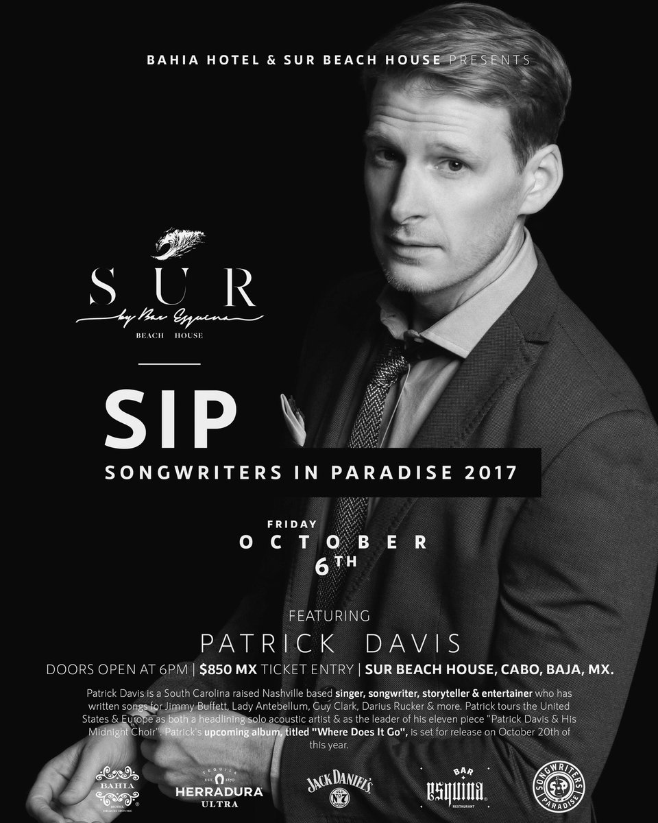 SongsInParadise's tweet photo. See ya next week Cabo!! #SIPCabo #songwritersinparadise #BahiaHotel #SURBeachHouse #October4th-7th #Mexico #Cabo #Music https://t.co/HUMWWaC6K7