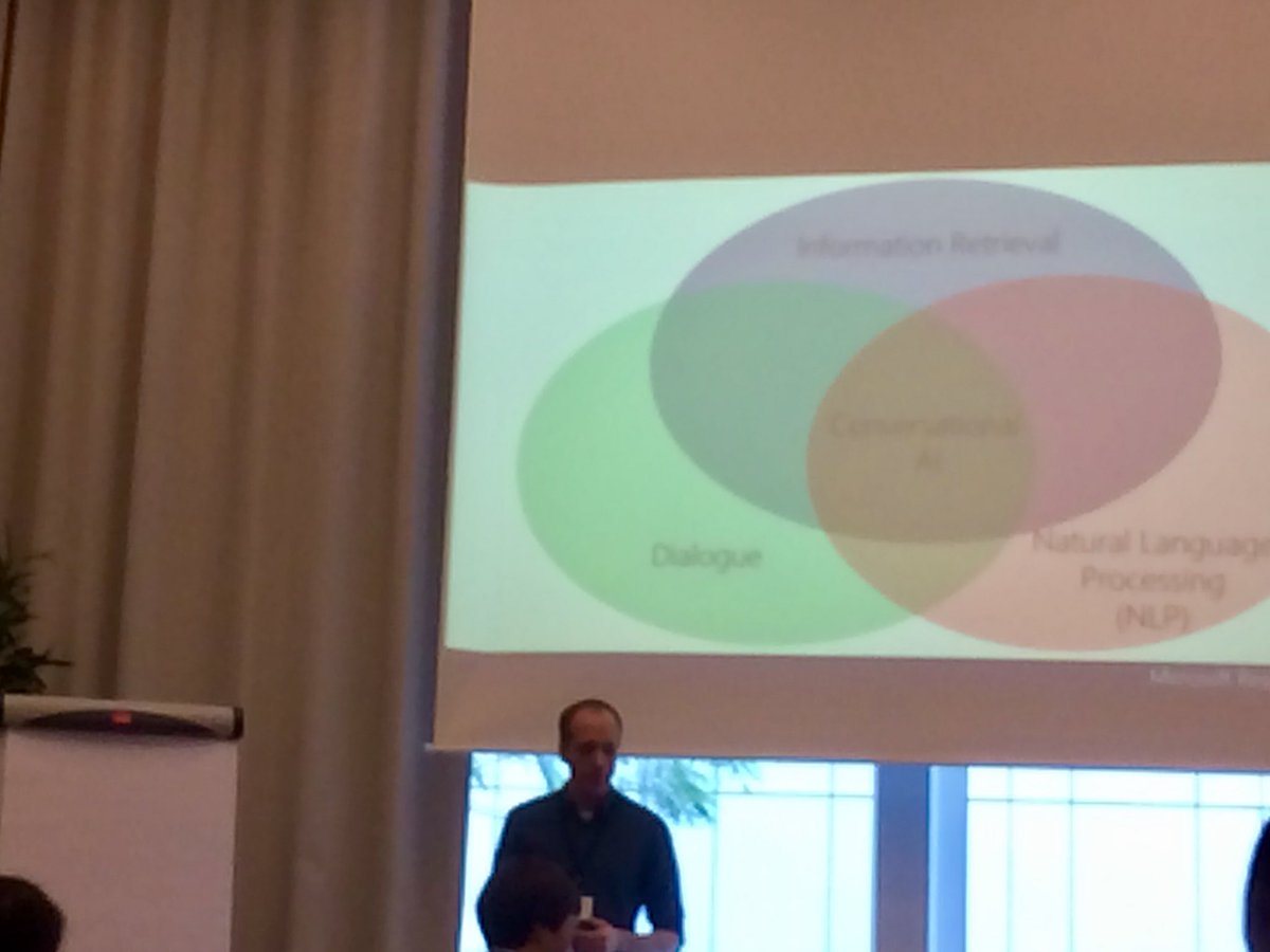 m__dehghani's tweet image. Michel Galley: "Conversational Search", the playground where researchers from IR, NLP and dialogue play together. #scai2017 #ictir2017
