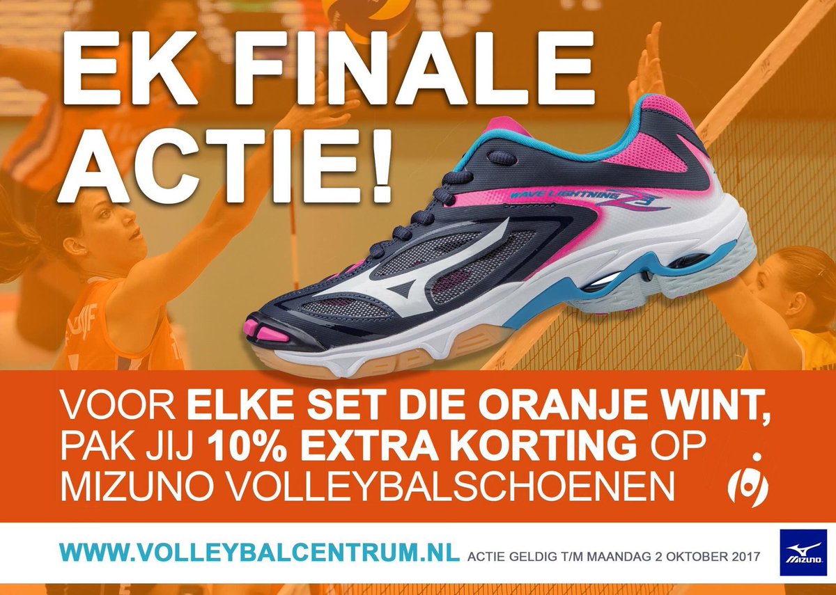 #LetsGoOrange Bij elke set die de oranje volleybaldames winnen, pak jij 10% extra kassakorting op schoenen bij Volleybalcentrum.nl #Opnaargoud!